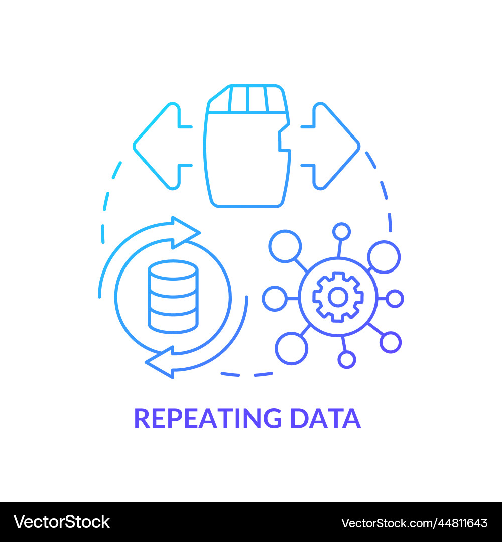 Repeating data blue gradient concept icon Repeating data blue gradient concept icon vector image