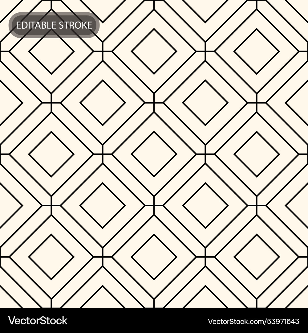 Seamless geometric pattern with editable stroke Vector Image