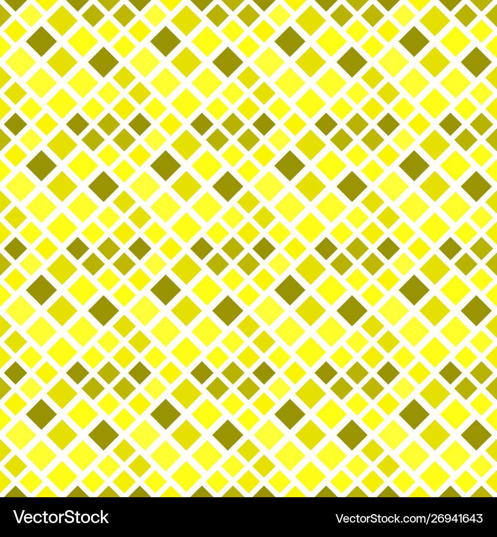 Seamless square pattern background - yellow design vector image