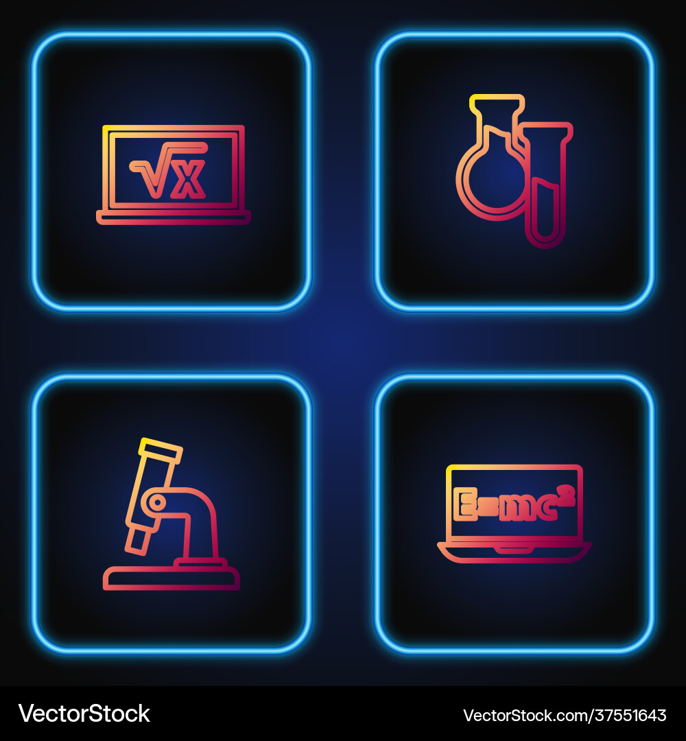 Set line equation solution microscope square vector image