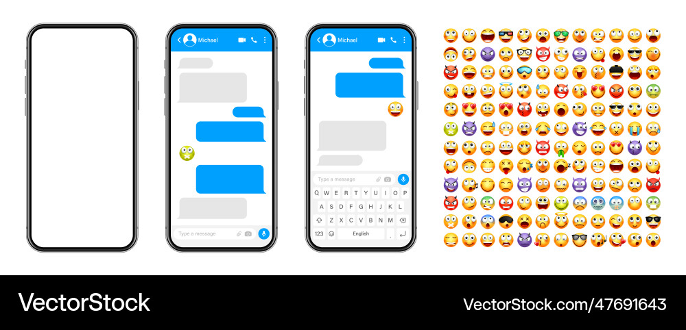 Smartphone messaging app user interface design Smartphone messaging app user interface design vector image