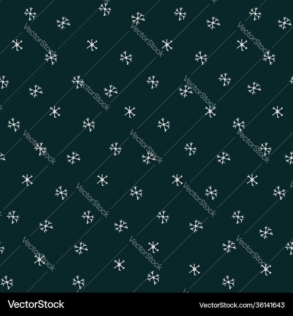 Snowflake simple seamless pattern scketched Snowflake simple seamless pattern scketched vector image