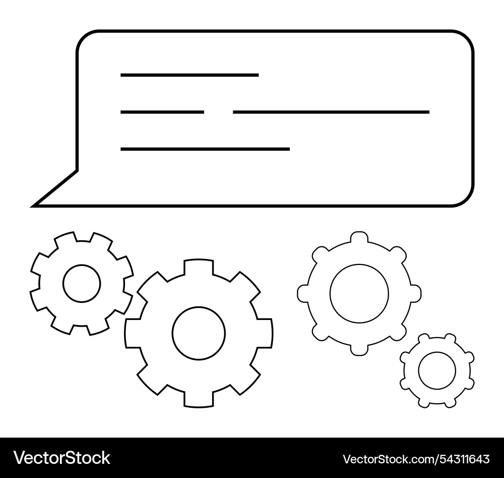 Speech bubble with text lines above interconnected Speech bubble with text lines above interconnected vector image