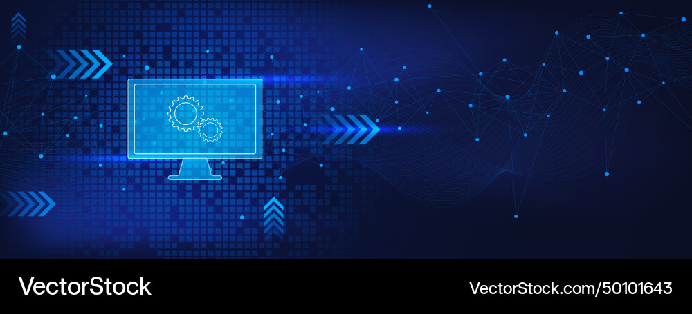 System administration and technical support Vector Image