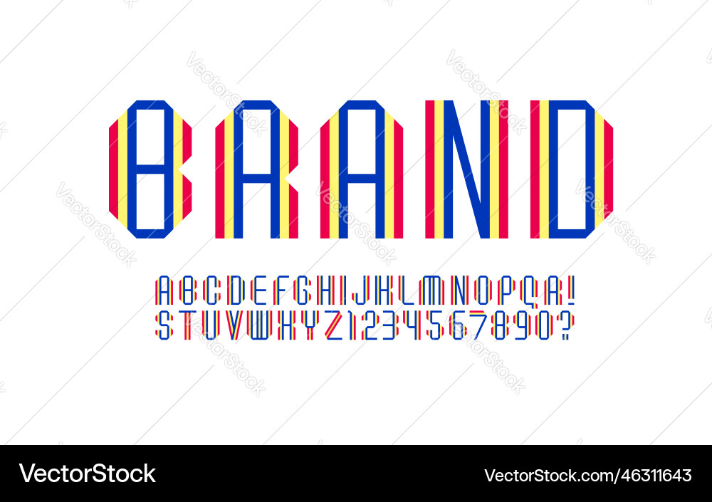 Tech font alphabet from double line minimal Tech font alphabet from double line minimal vector image