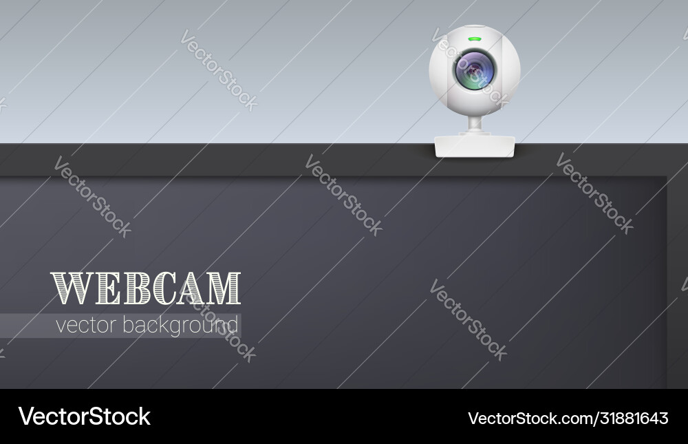 Web camera attached on top monitor part vector image