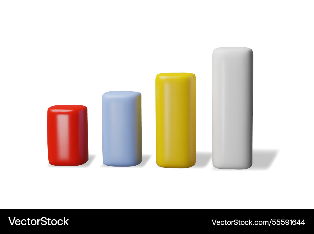 3d render graph bar 2 3d render graph bar 2 vector image