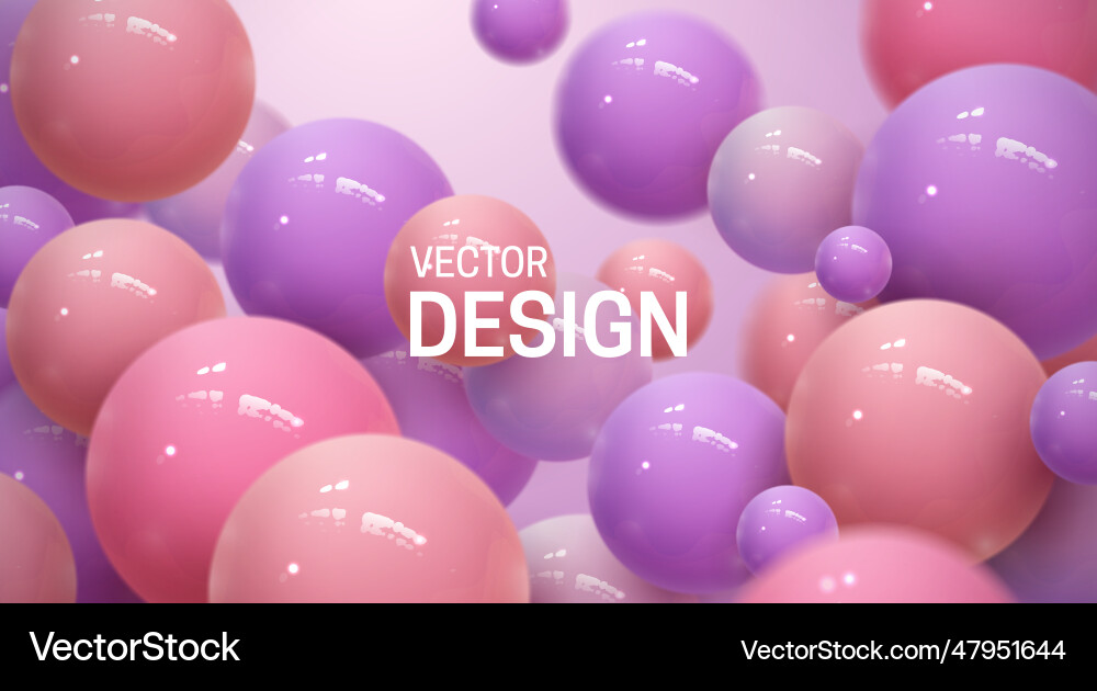 Abstract background with bouncing 3d spheres Vector Image