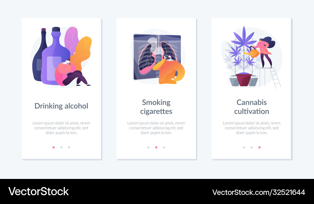 Addictions app interface template Vector Image