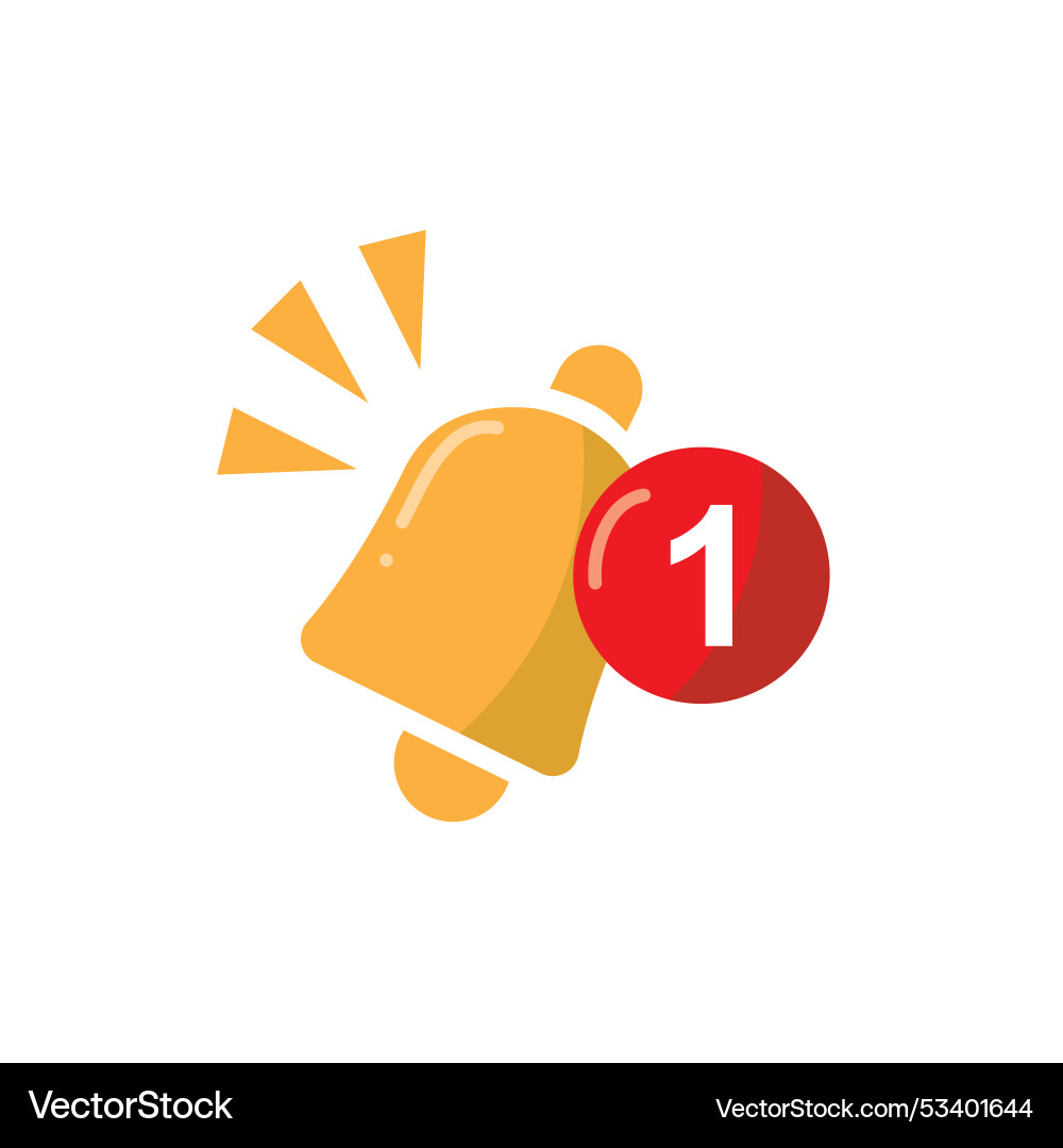 Bell notification pop up number of unopened Bell notification pop up number of unopened vector image