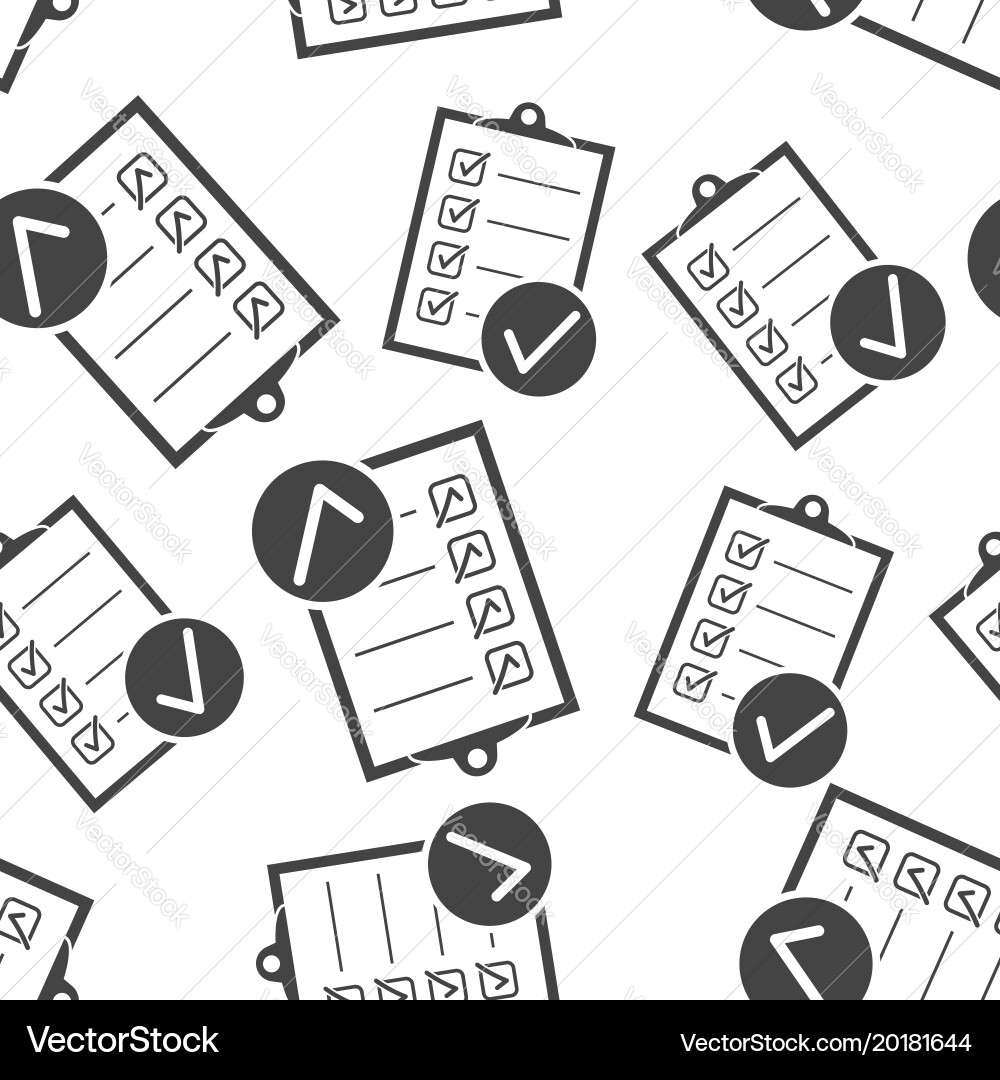 Checklist notepad document seamless pattern vector image