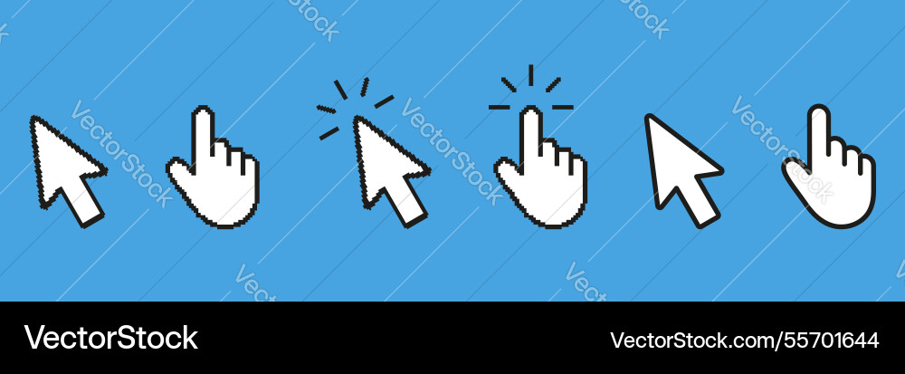 Cursor und Zeiger-Symbole pixelated icon set pixel Cursor und Zeiger-Symbole pixelated icon set pixel vektorbild