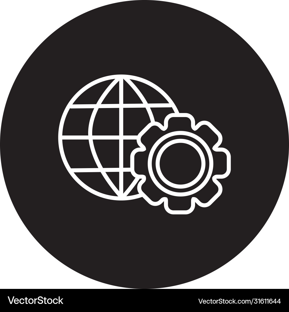 Gears settings with sphere browser line style Gears settings with sphere browser line style Vector Image
