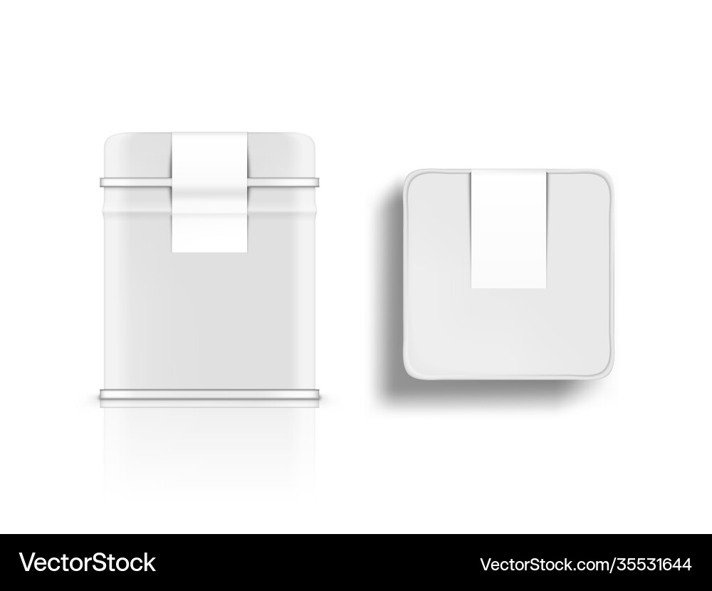 Glossy White Tin Can - Top View Vector Image