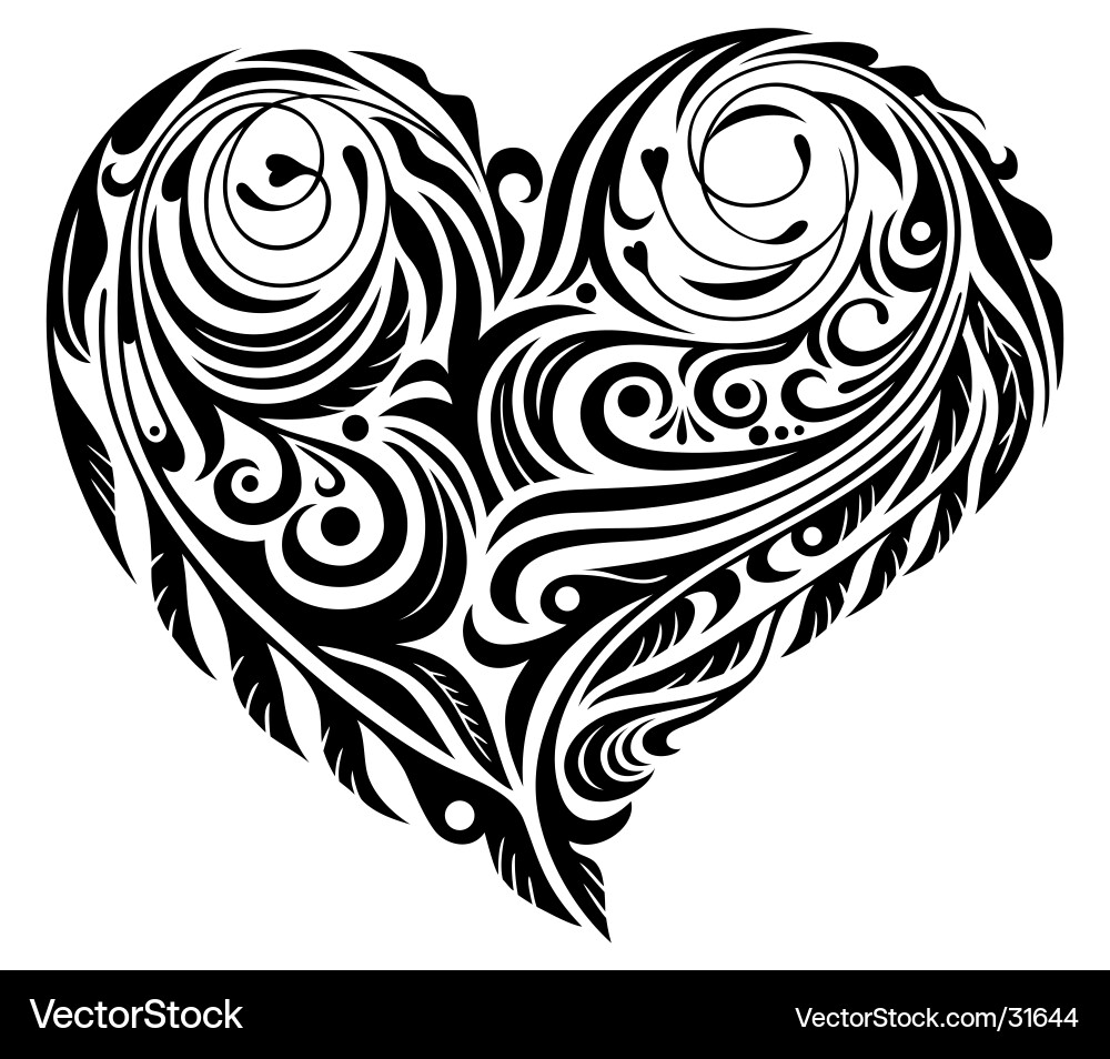 Intricate Heart Pattern Vector Image