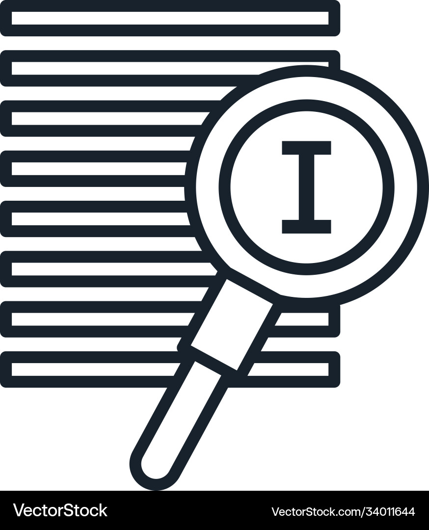 Lupe with text paragraph line style icon Lupe with text paragraph line style icon vector image