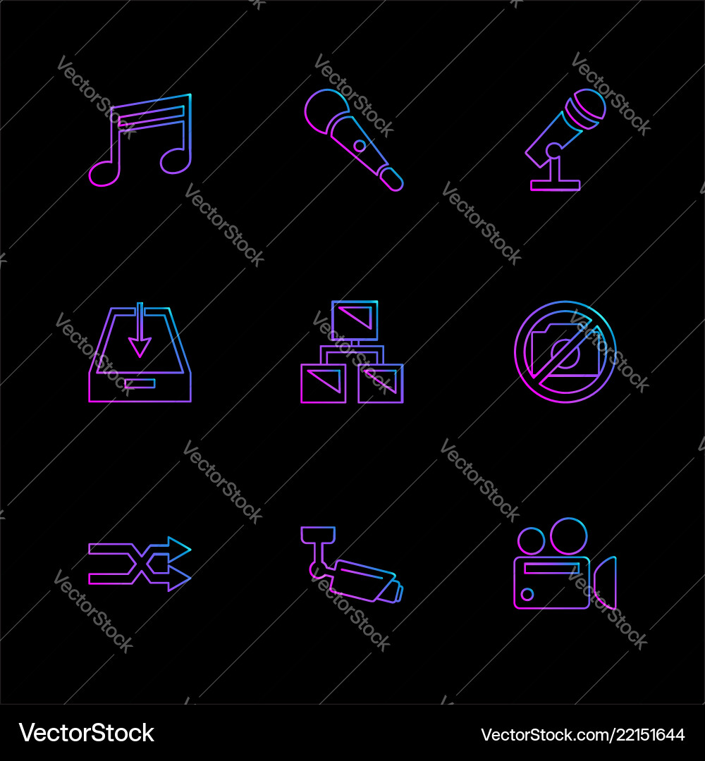 Multimedia user interface camera technology Vector Image