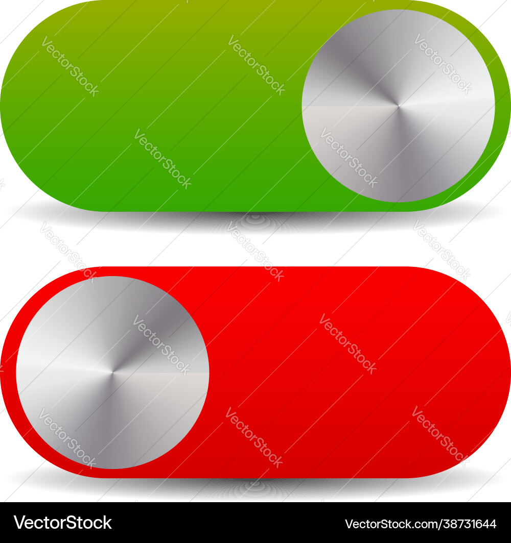 On-off power button switch toggle slider vector image