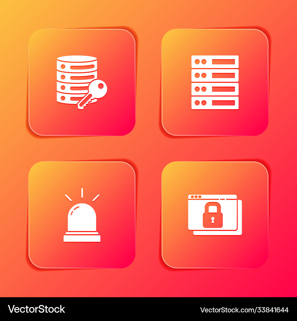 Set server security with key data web Set server security with key data web vector image