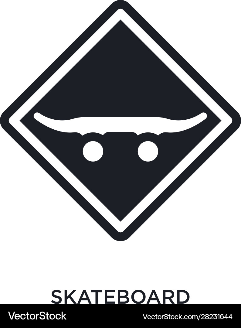 Skateboard isolated icon simple element from vector image