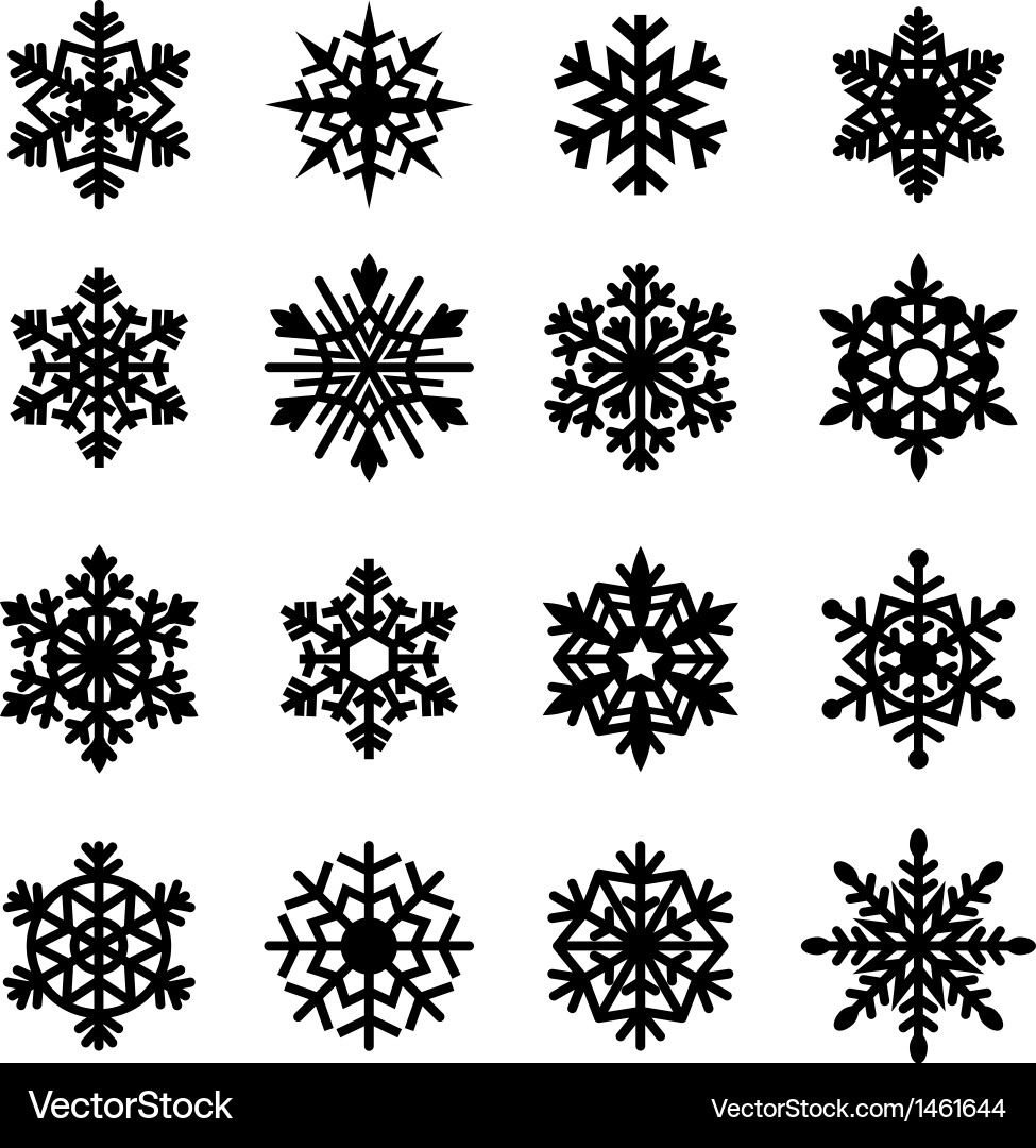 Snowflake Icon Set vector image
