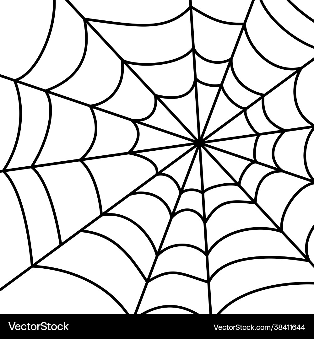 Spider cobweb black linear flat style Spider cobweb black linear flat style Vector Image