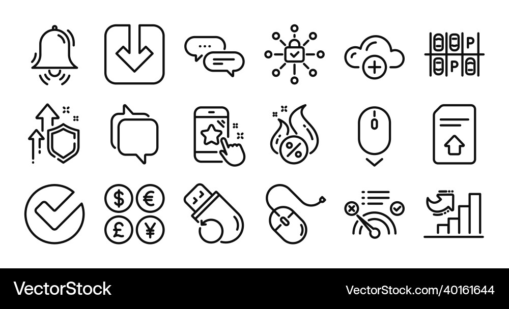 Verify dots message and messenger line icons set Verify dots message and messenger line icons set vector image