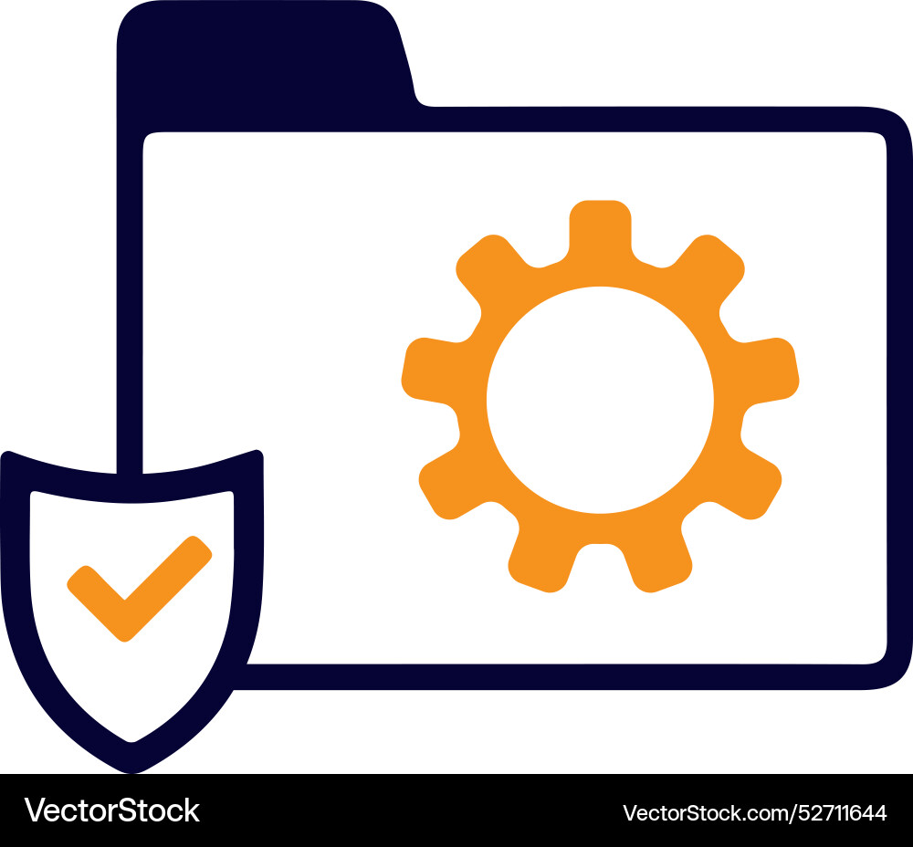 Web folder secure tick gear settings information Vector Image