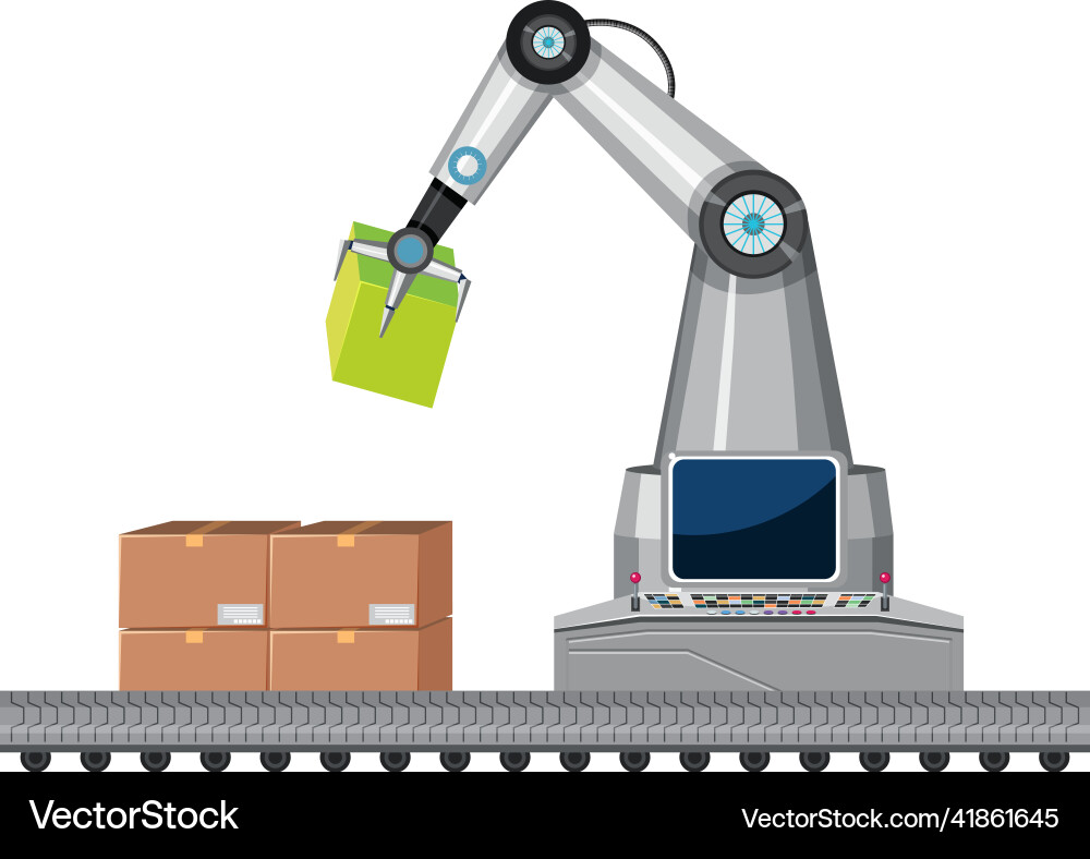 A robotic machine using in factory A robotic machine using in factory vector image