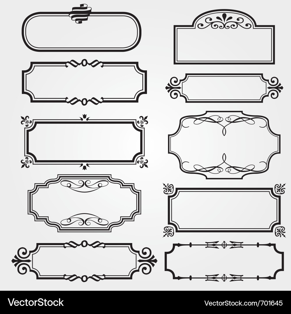 Antique Frame Set - Victorian Scrollwork Vector Image