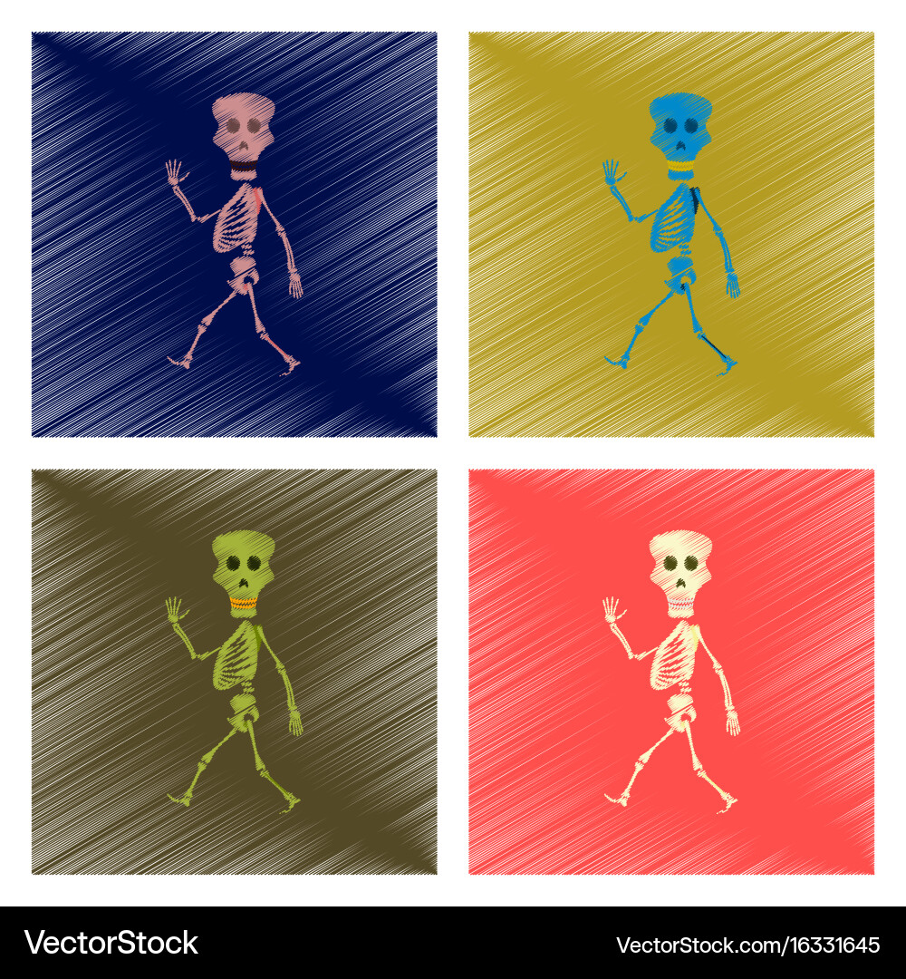 Assembly flat shading style icon skeleton Vector Image