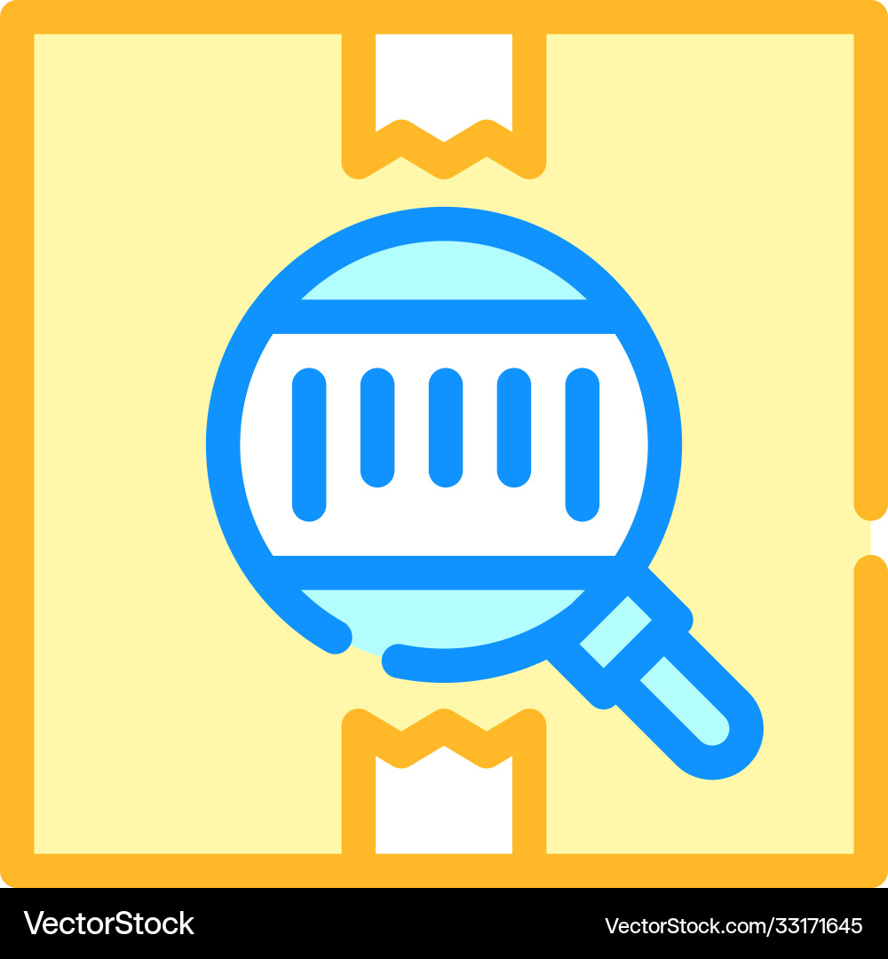 Bar code on box color icon Vector Image