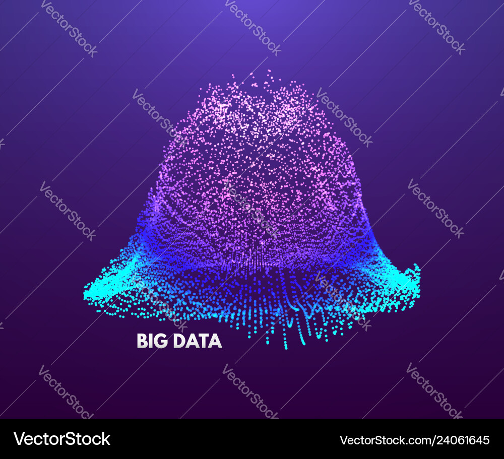 Big data visualization wavy background 3d grid Big data visualization wavy background 3d grid vector image
