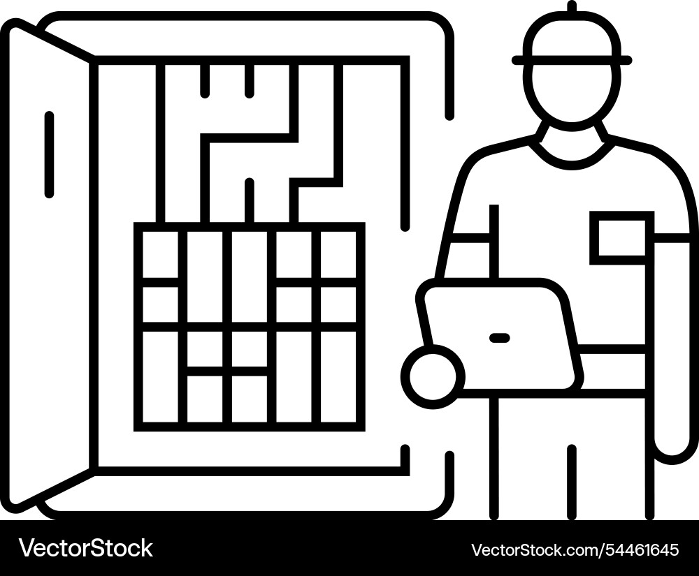 Data logging audit energy line icon Data logging audit energy line icon vector image