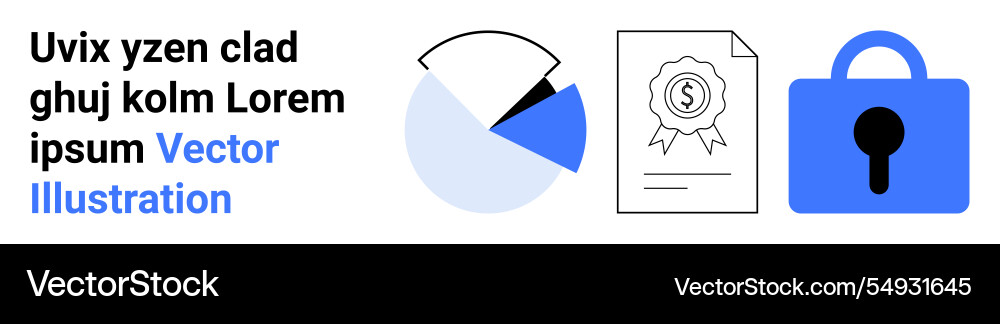 Data security concept with pie chart Data security concept with pie chart vector image