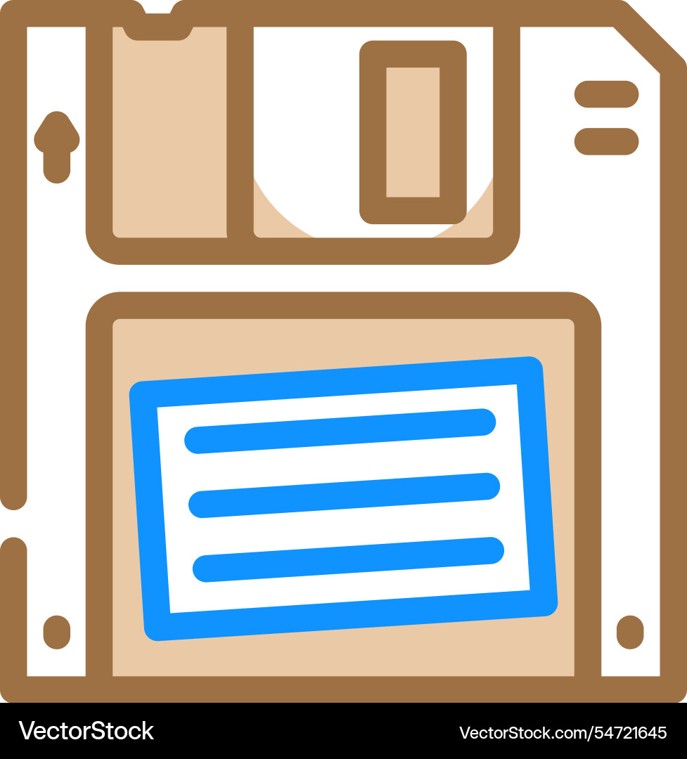 Digital data storage floppy disk color icon Digital data storage floppy disk color icon vector image