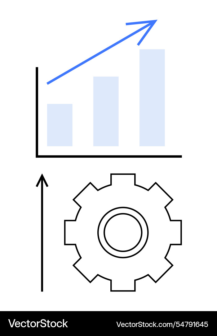 Growth and progress by a graph Growth and progress by a graph Vector Image