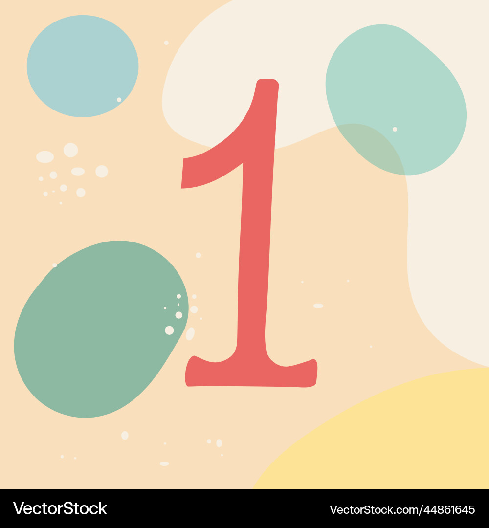 Hand drawn background with number one made Vector Image