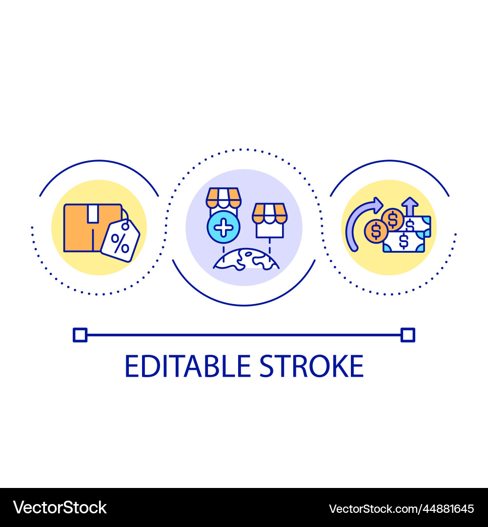 Increase store chain loop concept icon Vector Image