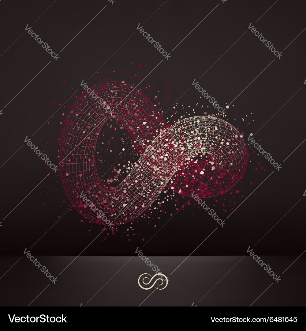 Infinity symbol abstract 3d design element vector image