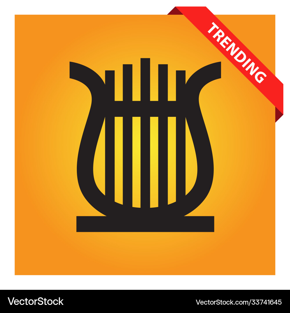 Lyre icon for web and mobile Vector Image