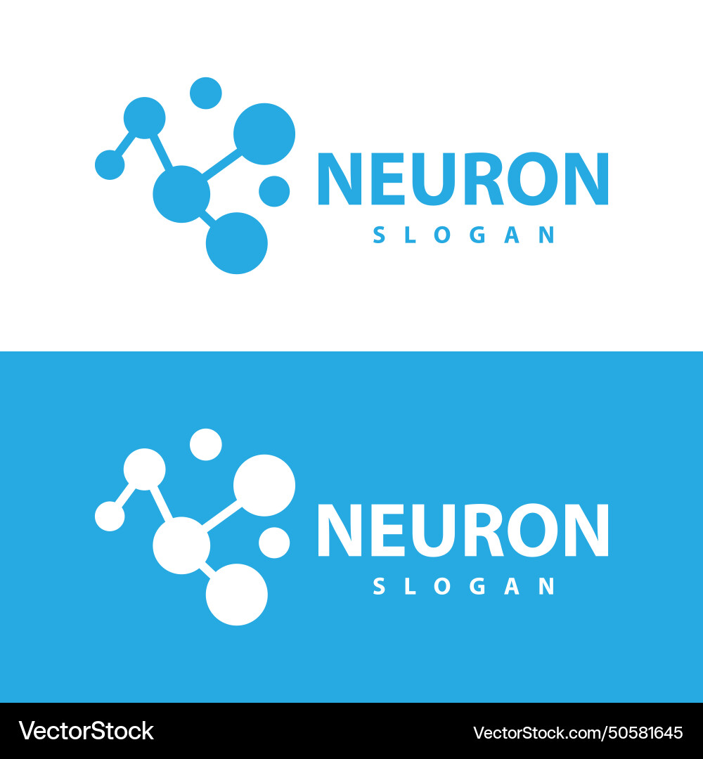 Neuron logo simple design network cel technology Vector Image