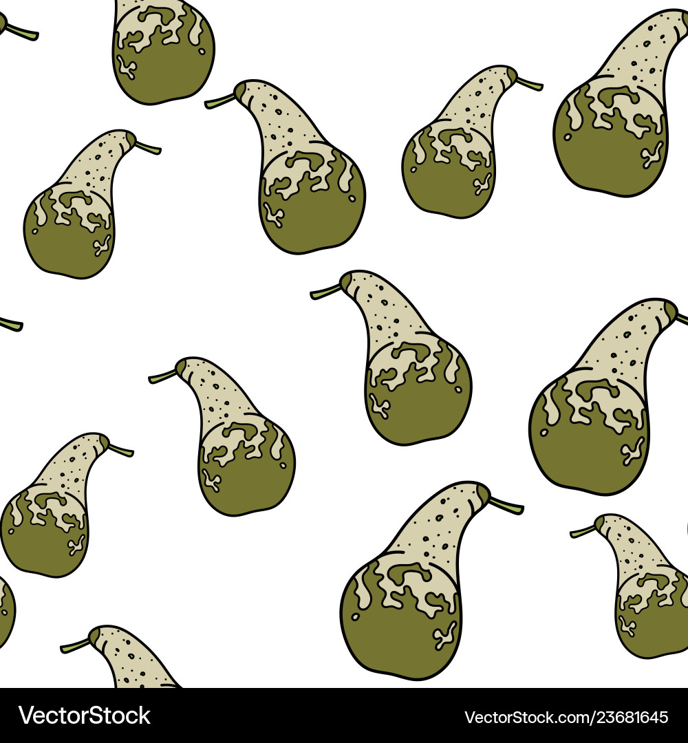 Pear seamless pattern on white background Pear seamless pattern on white background vector image