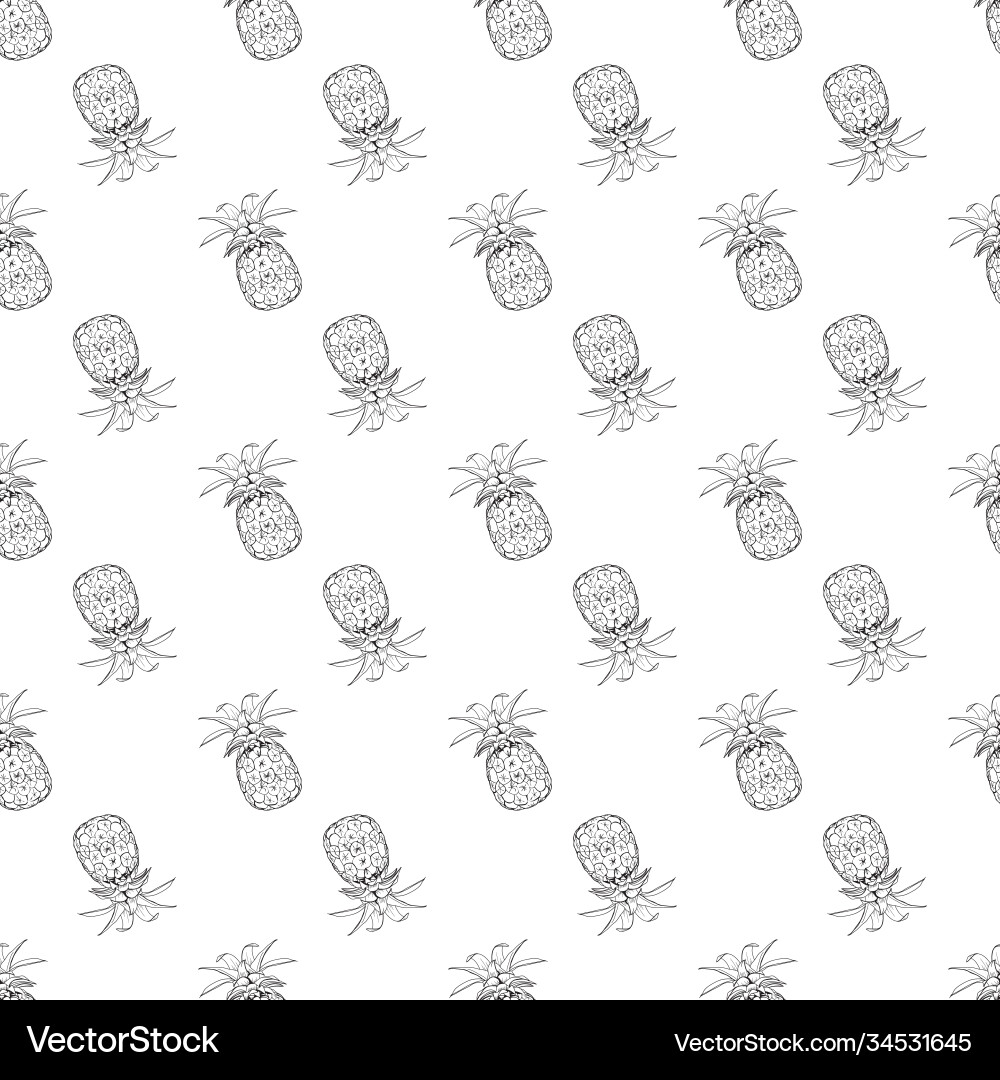 Pineapple pattern seamless print simple Vector Image
