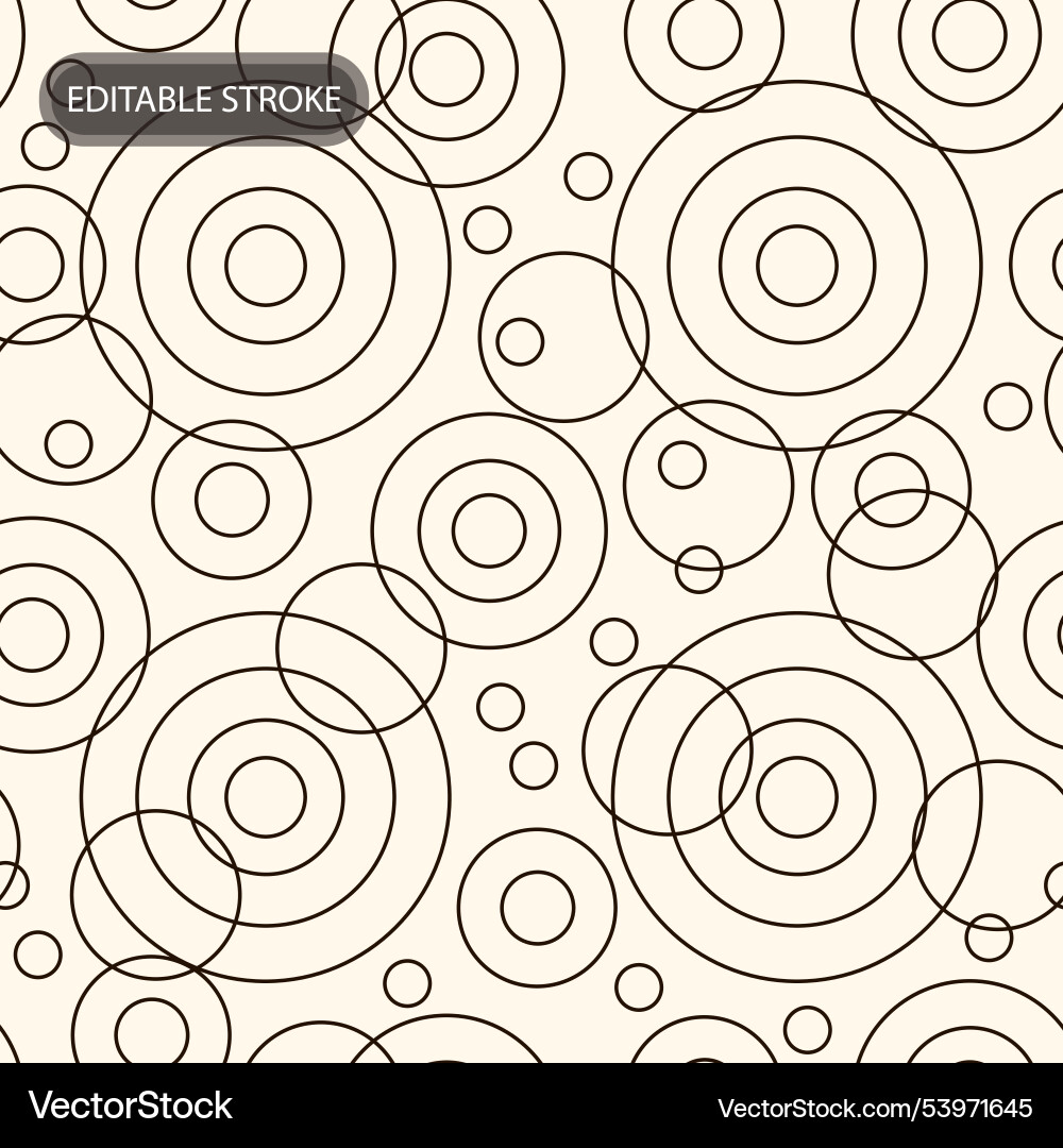 Seamless geometric pattern with editable stroke Vector Image