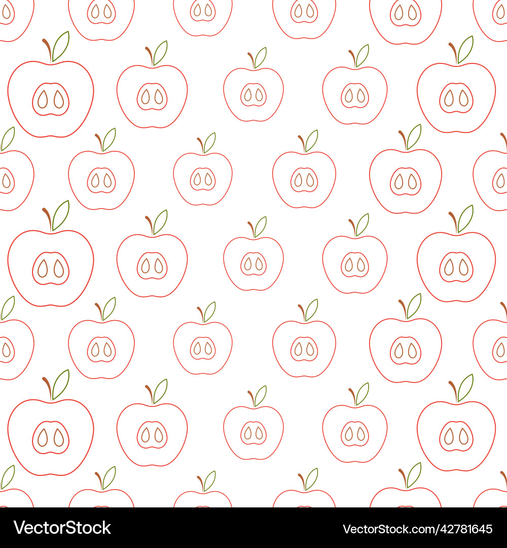 Seamless pattern with apple icon slice Seamless pattern with apple icon slice vector image