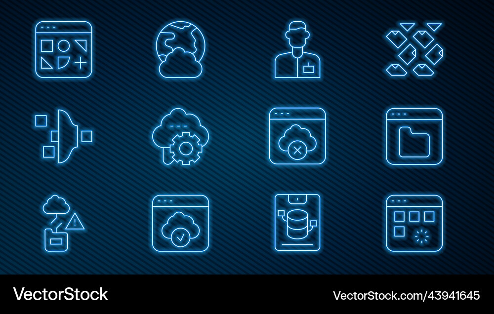 Set line loading data window browser files Set line loading data window browser files vector image