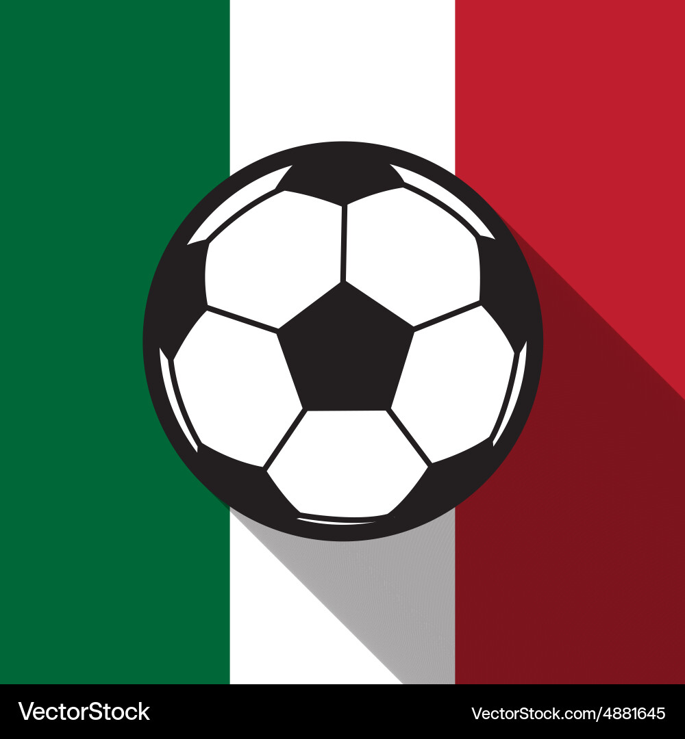 Soccer Ball with Mexican Flag Vector Image