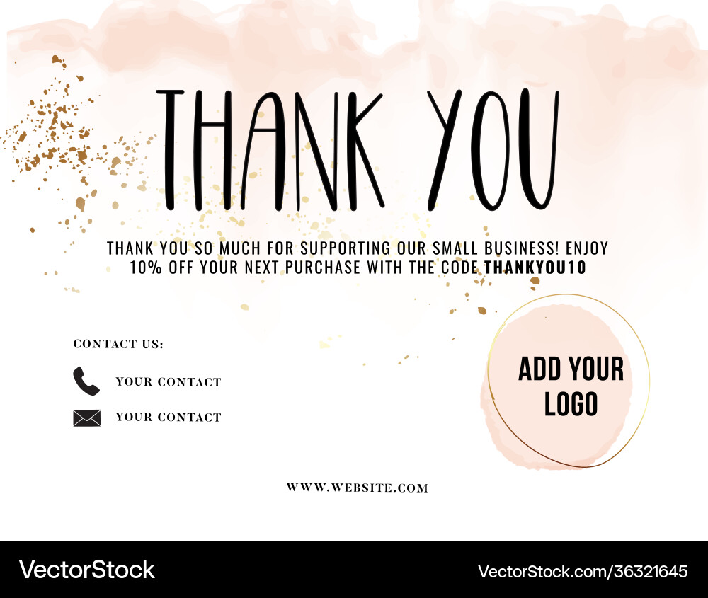 Thank you card greeting customer service template Vector Image