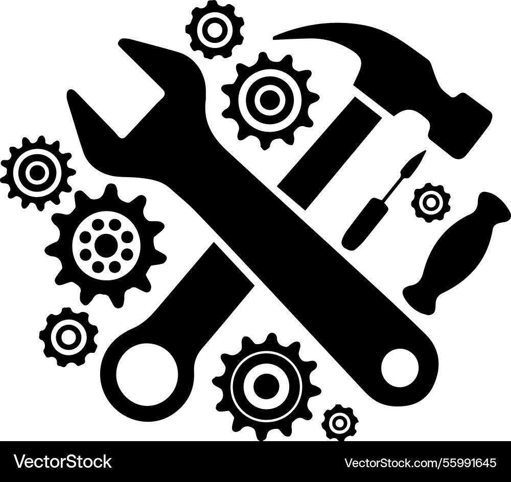Tools and gears design mechanic service Vector Image